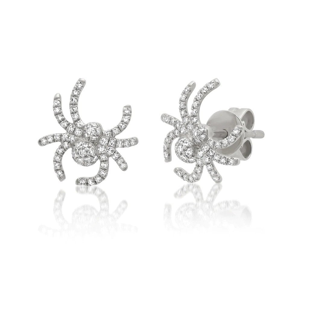 Diamond Spider Stud Earrings