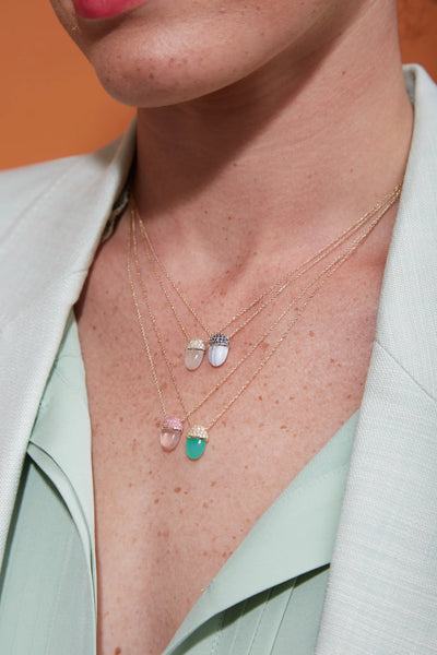 Found Cap Pendant Necklace - Moonstone