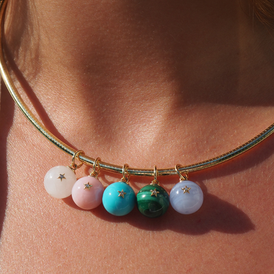 Morning Star Charm - Blue Lace Agate