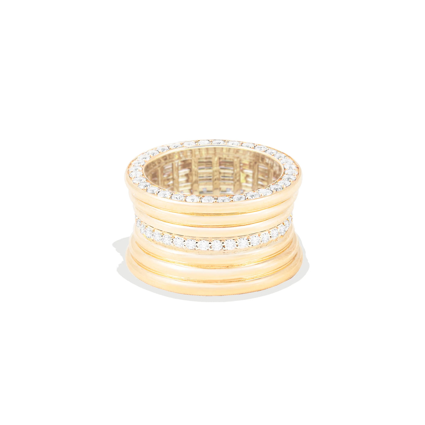 Revel Dimensional Cigar Band Ring - Diamond