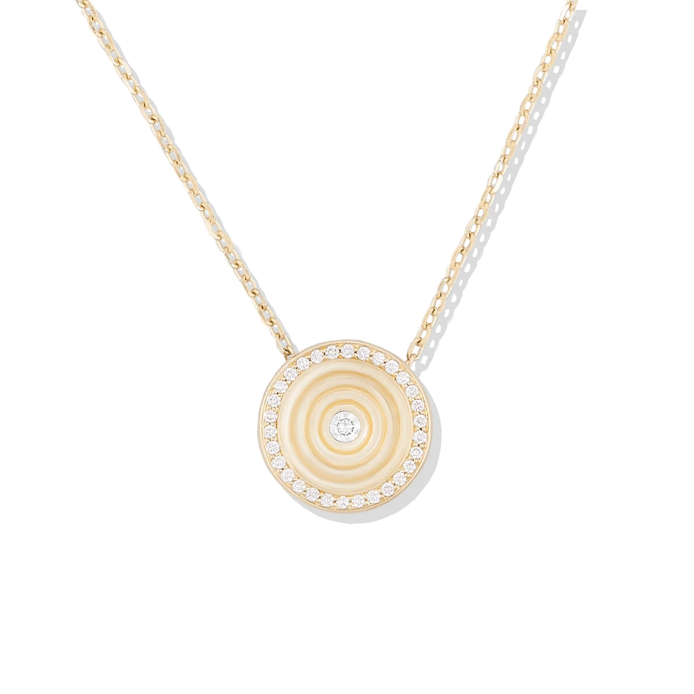 Revel Small Dimensional Pendant Necklace - Diamond