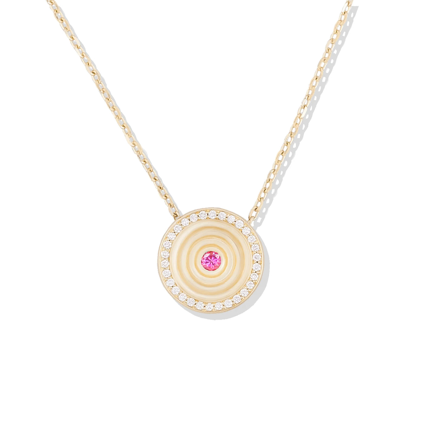 Revel Small Dimensional Pendant Necklace - Pink Sapphire