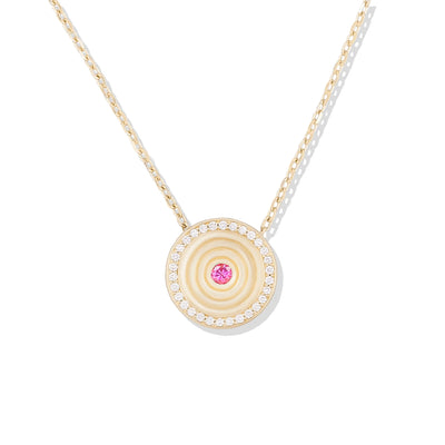 Revel Small Dimensional Pendant Necklace - Pink Sapphire