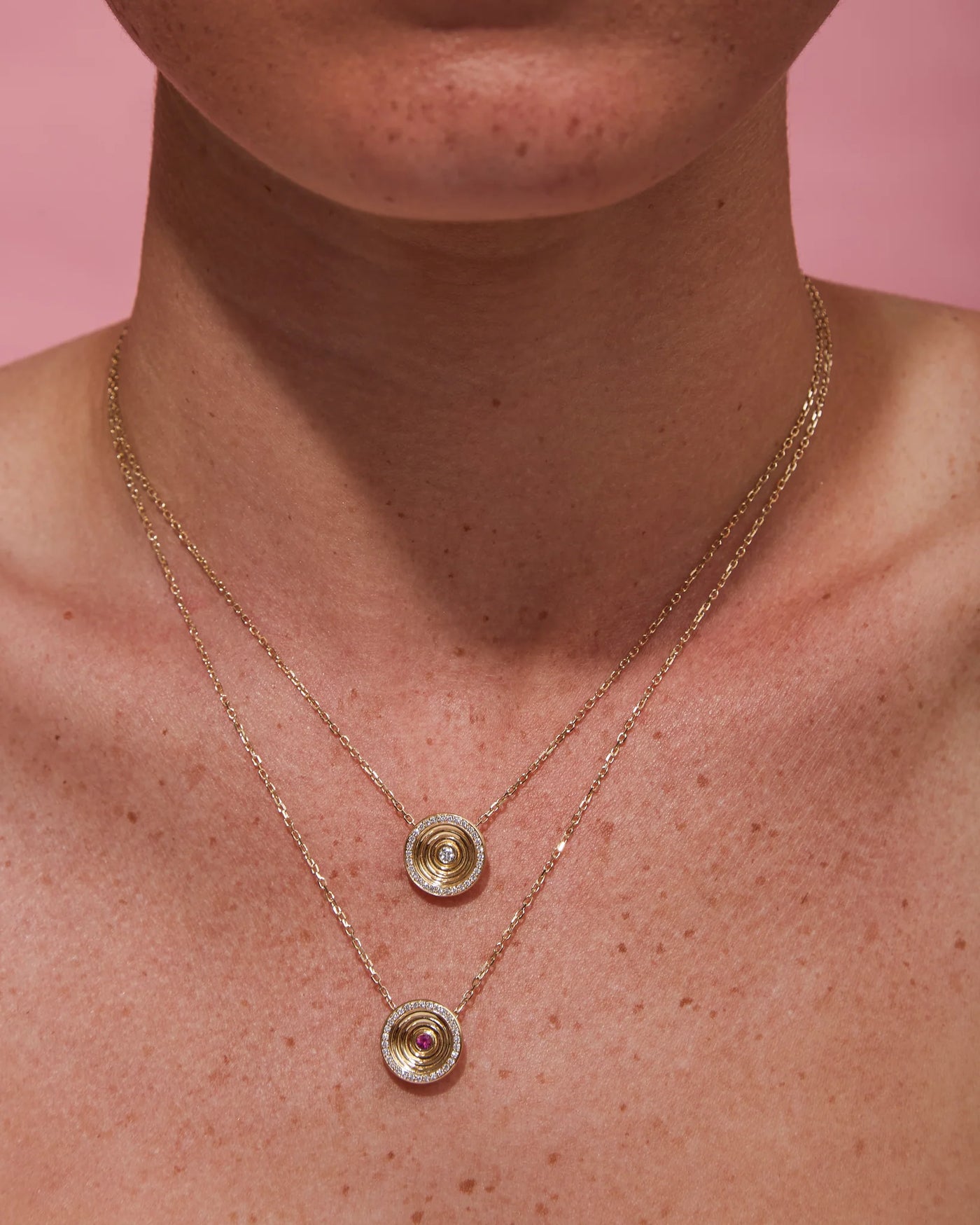 Revel Small Dimensional Pendant Necklace - Diamond