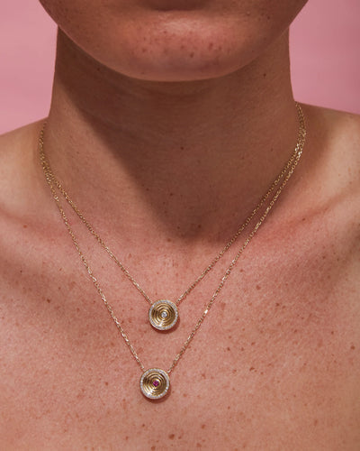 Revel Small Dimensional Pendant Necklace - Diamond