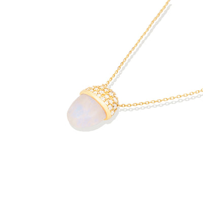 Found Cap Pendant Necklace - Moonstone
