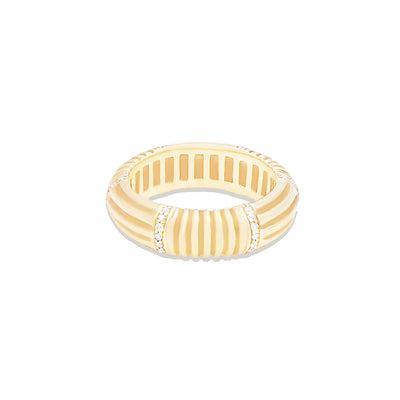 Found Ribbed Stacking Band Ring - Diamond