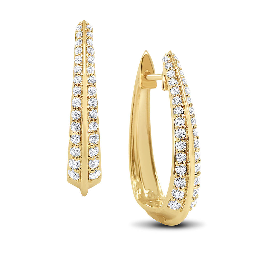 Diamond Blade Hoop Earrings