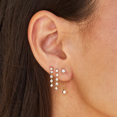 Five Diamond Chain Earrings