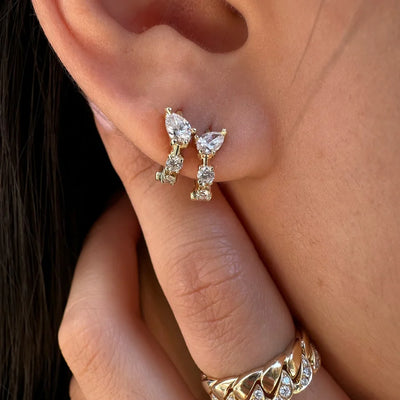 Bias Huggie Earrings