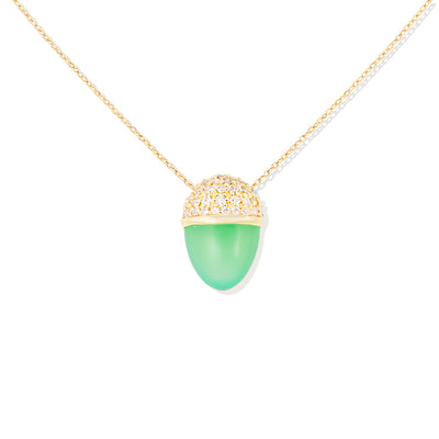 Found Cap Pendant Necklace - Chrysoprase