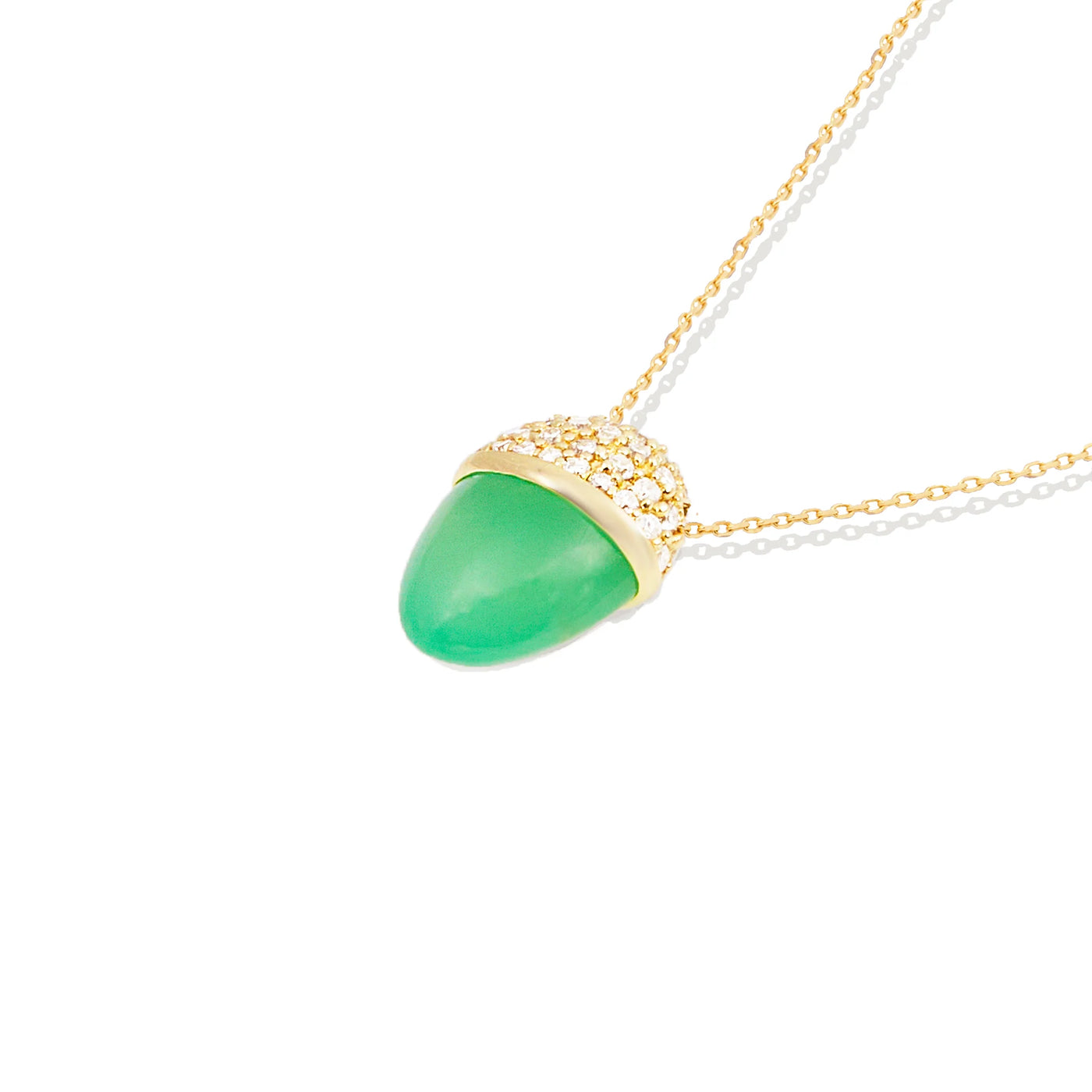 Found Cap Pendant Necklace - Chrysoprase