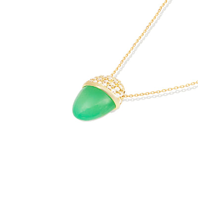 Found Cap Pendant Necklace - Chrysoprase