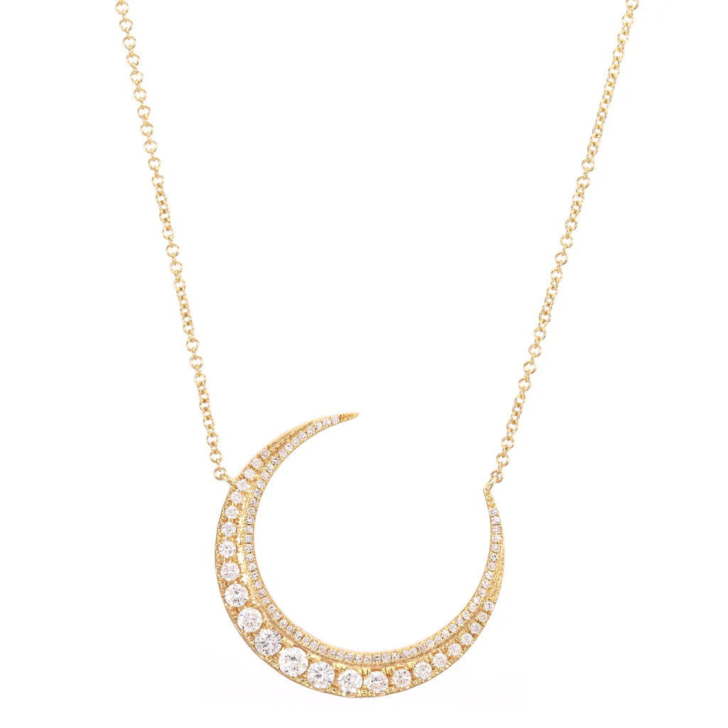 Large Crescent Diamond Necklace