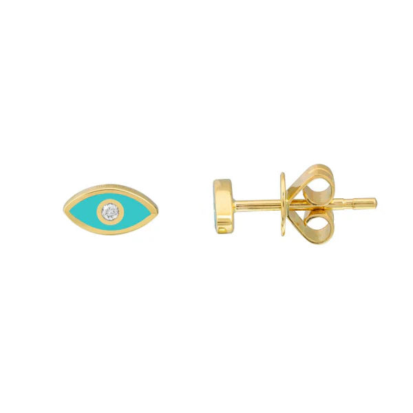 Evil Eye Turquoise Stud Earrings