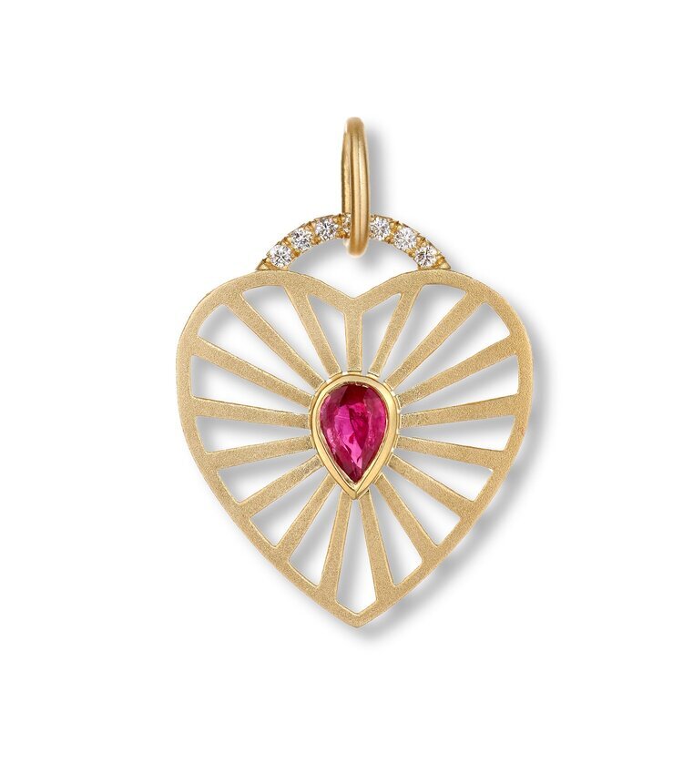 Ruby Heart Charm