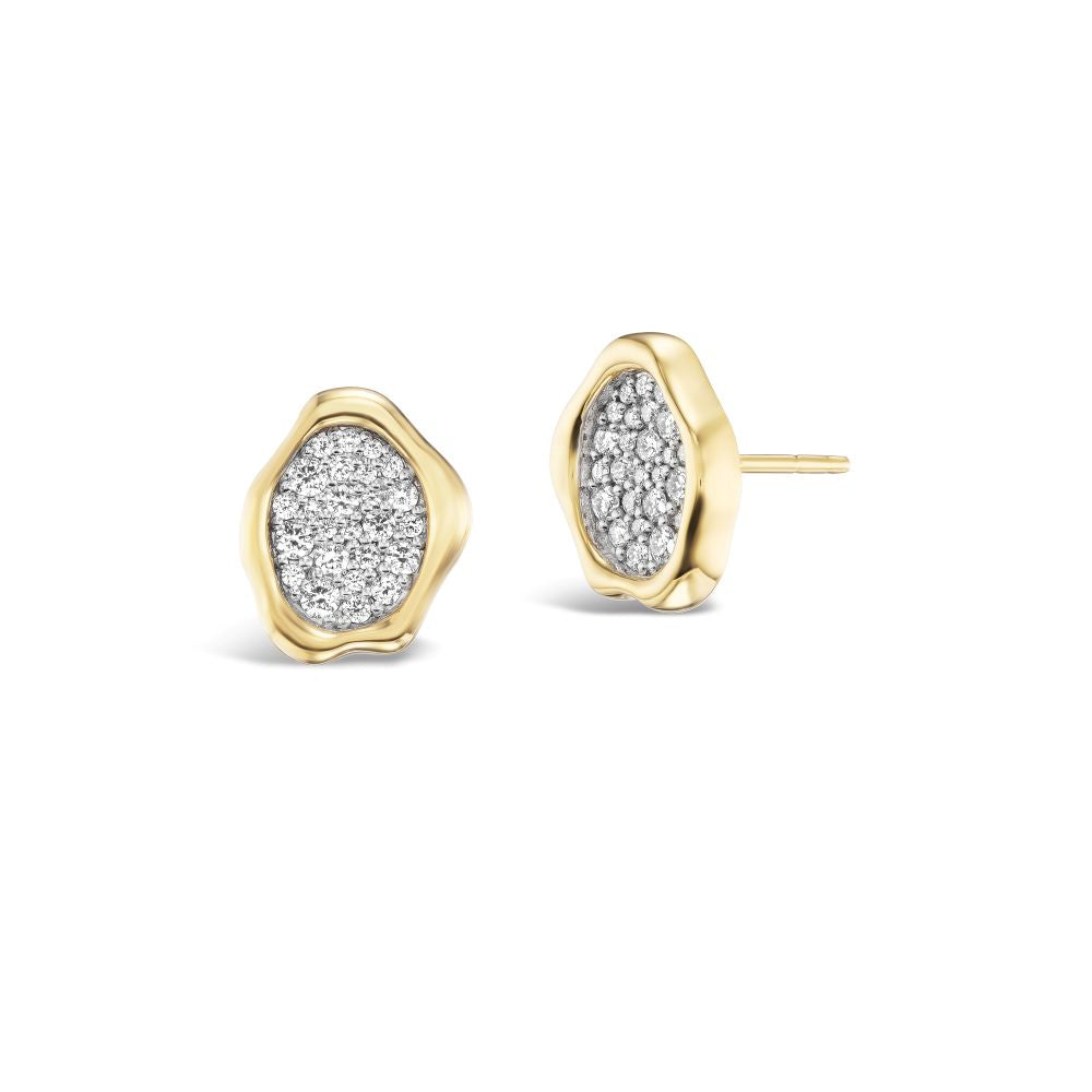 Wax Seal Pave Diamond Earrings