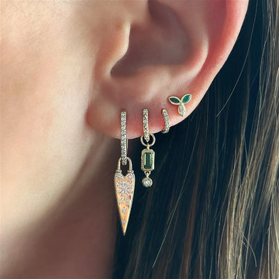 Tiny Pave Diamond Huggie Earrings