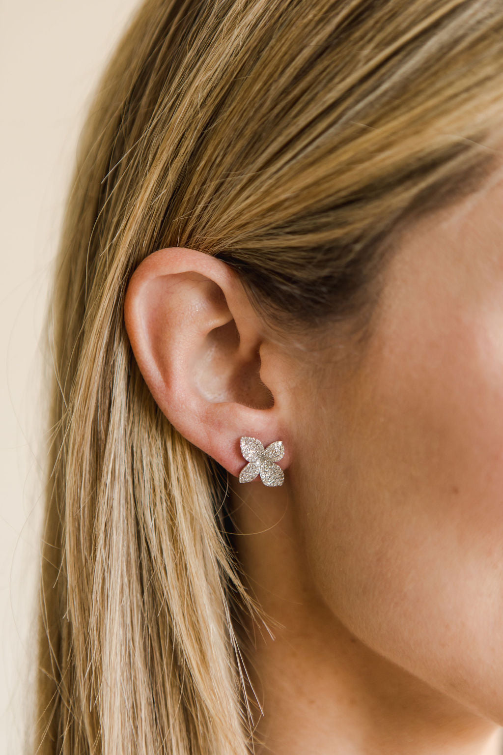 4 Petal Diamond Earrings