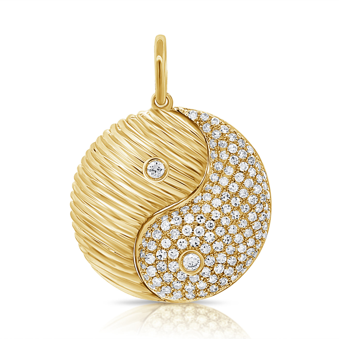 Yin Yang Diamond Gold Charm