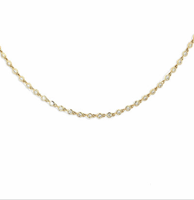 Mini Diamond Bezel Link Necklace
