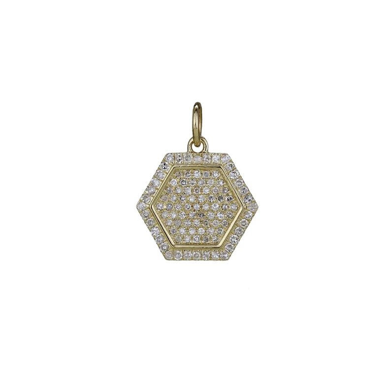 Mini Hexagon Pave Diamond Charm