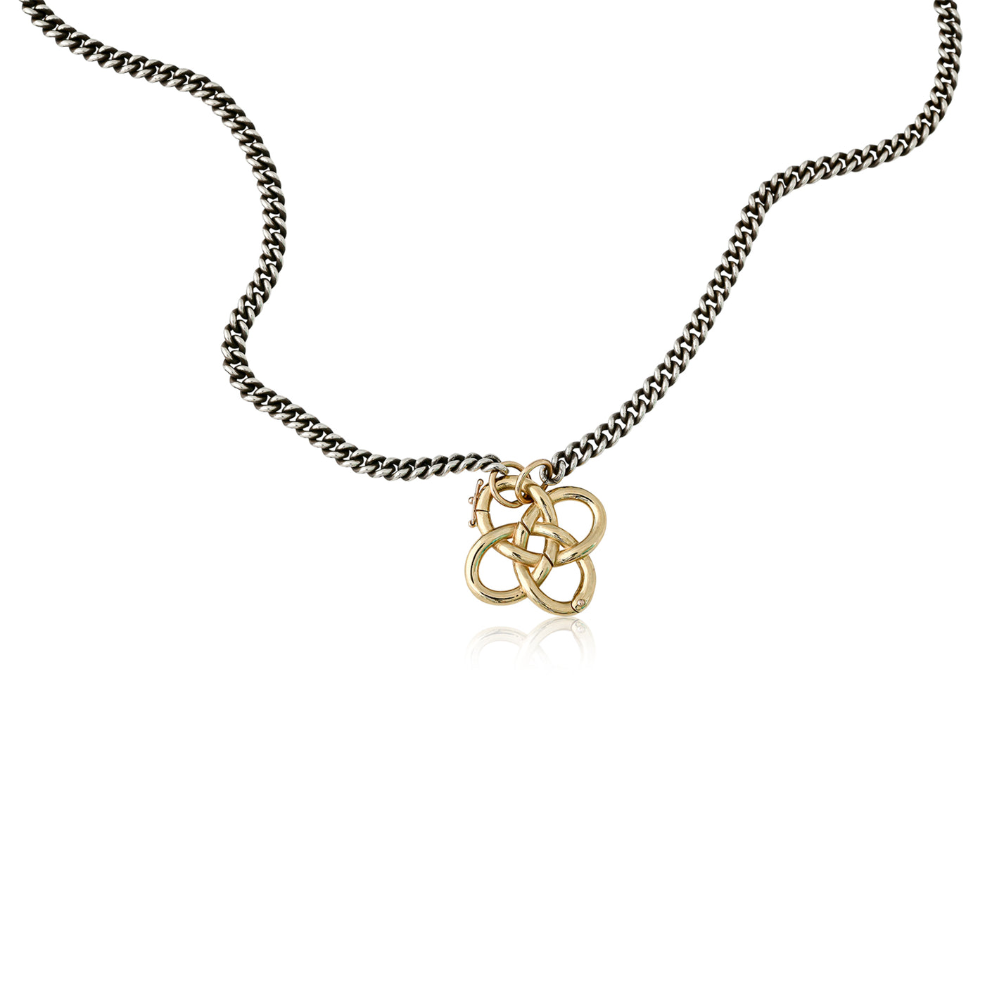 Love Knot on Curb Chain Necklace