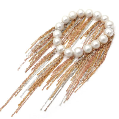 White Pearl Fringe Bracelet