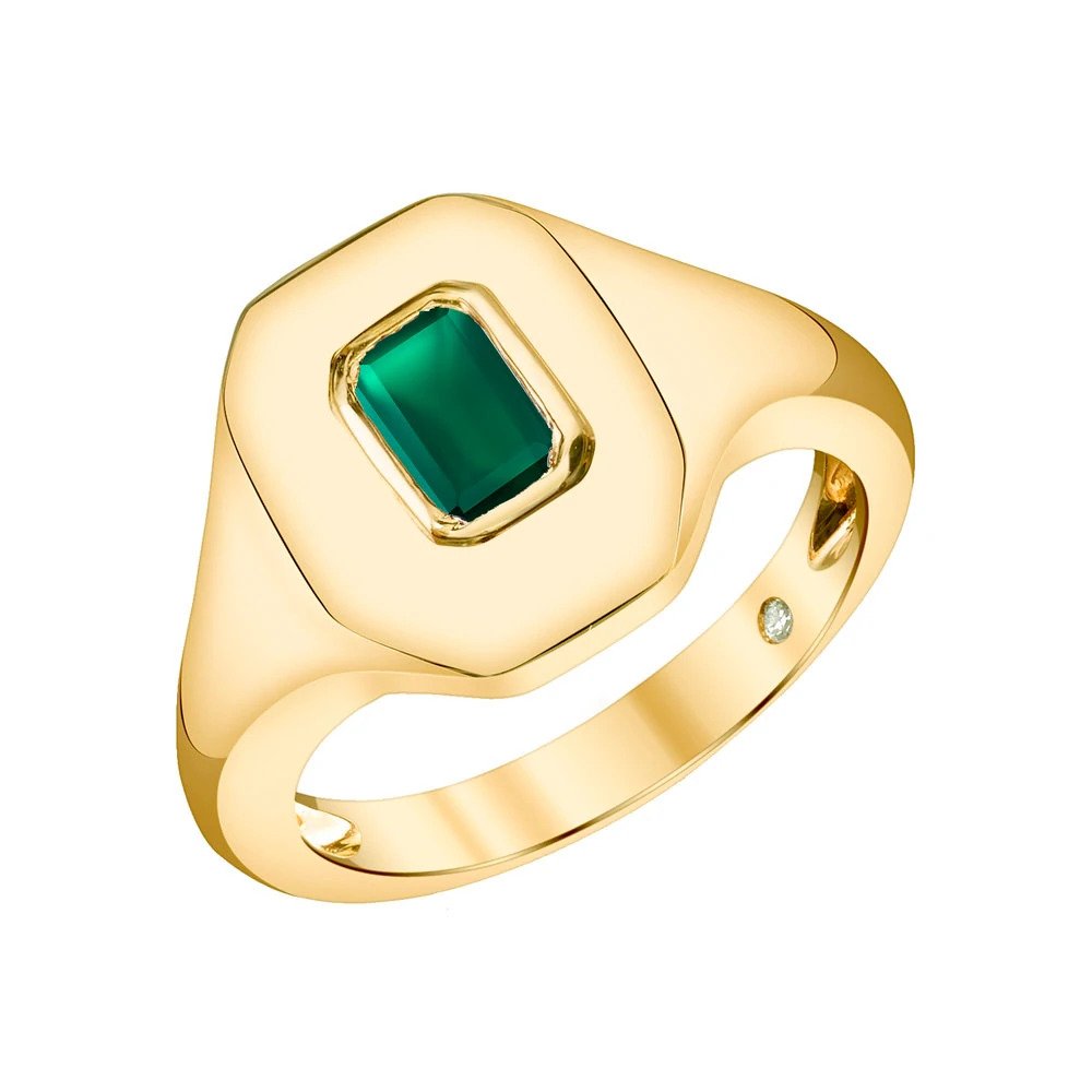 Baguette Emerald Pinky Ring