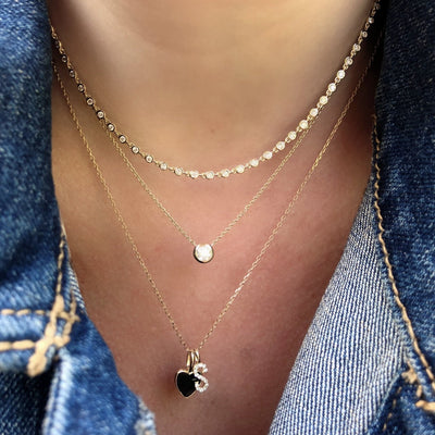 Mini Diamond Bezel Link Necklace